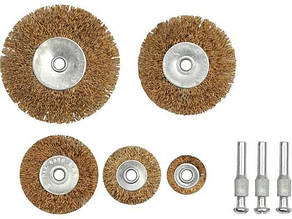 Щітка - крацовка VOREL , Набір плоских 5шт.  [20/120]