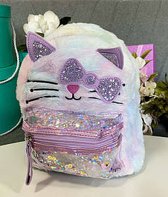 Рюкзак для дівчинки з кольоровим хутром розмір 23х22х10 см