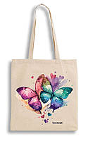 Эко-шоппер Bookopt Цветные бабочки в любви бежевый (ВК4060)