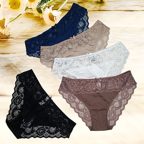 Трусы женские слип Acousma с кружевом P6531 1 шт Размеры M L XL XXL (ID ...