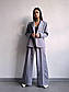 Жіночий класичний костюм з подовженим піджаком оверсайз і штанами палаццо (р.S, M) 66KO3594Е, фото 9