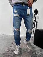 Мужские синие свободные рваные джинсы бойфренды Турция