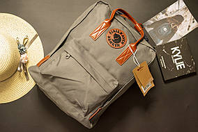 Рюкзак місткий зі шкіряною ручкою KÅNKEN темно сірого кольору розмір 38*28*14 см