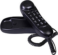 Телефон стационарный для настенного или настольного использования с памятью Тонкий черного цвета