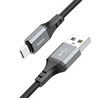 Кабель HOCO X86 Spear USB - Micro USB (2.4A) (1M) Чорний