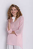 Жіночий легкий асиметричний джемпер рожевого кольору. Модель 2728