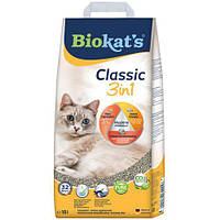 Наполнитель Biokats Classic 3in1 для кошачьего туалета, бентонитовый, 10 л