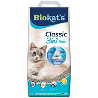 Наполнитель Biokats Classic Fresh 3in1 Cotton Blossom для кошачьего туалета, бентонитовый, 10 кг