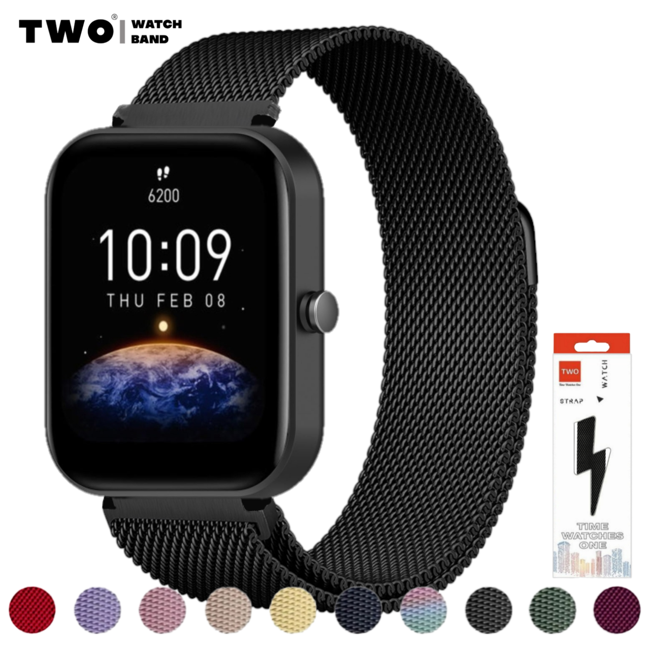 Ремінець міланська петля для Xiaomi Amazfit Bip 3/ Bip 3 Pro Чорний