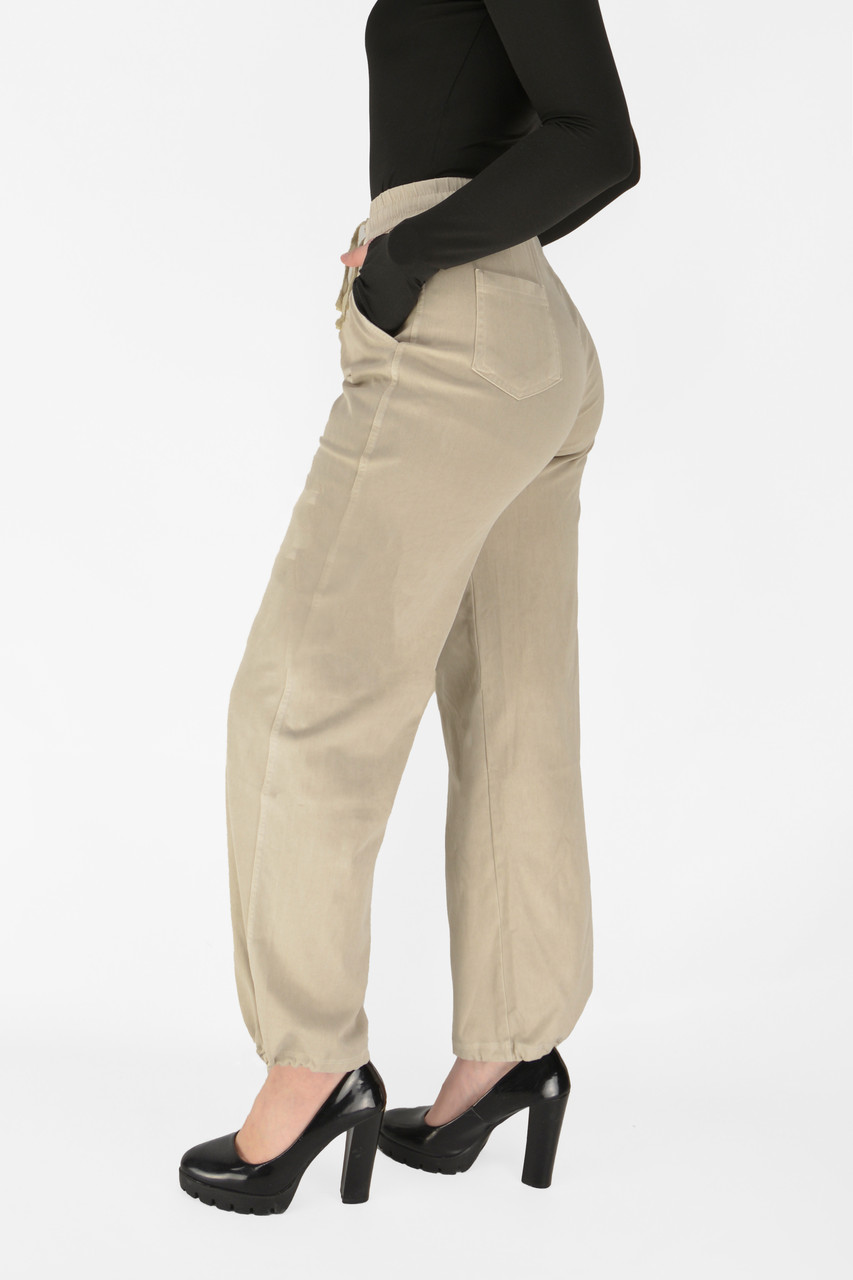 Джинси літні жіночі бавовняні Штани карго парашут літні Бежевий 2XL