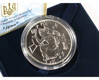 Подарочная коллекционная серебряная монета "Дева" 925 пробы, 16 грамм, Национальный банк Украины