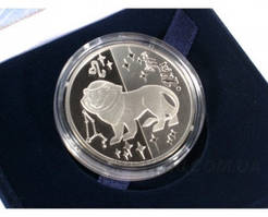 Подарункова колекційна срібна монета "Лев" 925 проби, 16 грам, Національний банк України