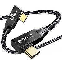 Кабель зарядный Orico USB Type-C угловой 100 W USB 3.2 Gen2X2 0.5 м Black (ORICO-CSL32-05-BK-BP)