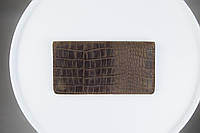 Новинка! Мужское портмоне из натуральной кожи Crazy Horse тиснение крокодил SH006 (темно-коричневое)