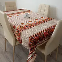 Натуральная Хлопковая+Льняная Скатерть Tablecloth Вышиванка110*150 см