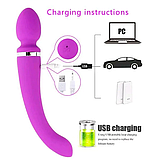 Вібратор у формі мікрофона, Двосторонній вібратор від USB, жіночий вібратор двосторонній, Інтимні іграшки, фото 5