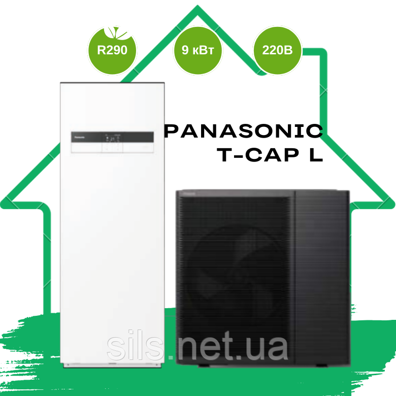Тепловий насос Panasonic Aquarea T-CAP L повітря-вода WH-ADC0309K6E5/WH-UDZ09KE5 9 кВт, 90 кв.м., 220 В