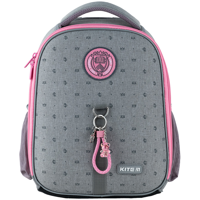 Рюкзак шкільний каркасний Kite Education College Line girl 35x26x13.5 см 12 л, 115-130 см, сірий (K24-555S-2)