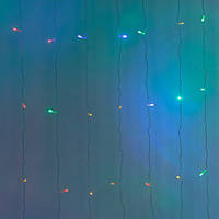LUGI Гирлянда Водопад 3х2 м 210 LED (480 L) лампочек светодиодная прозрачный провод 10 нитей 8 режимов