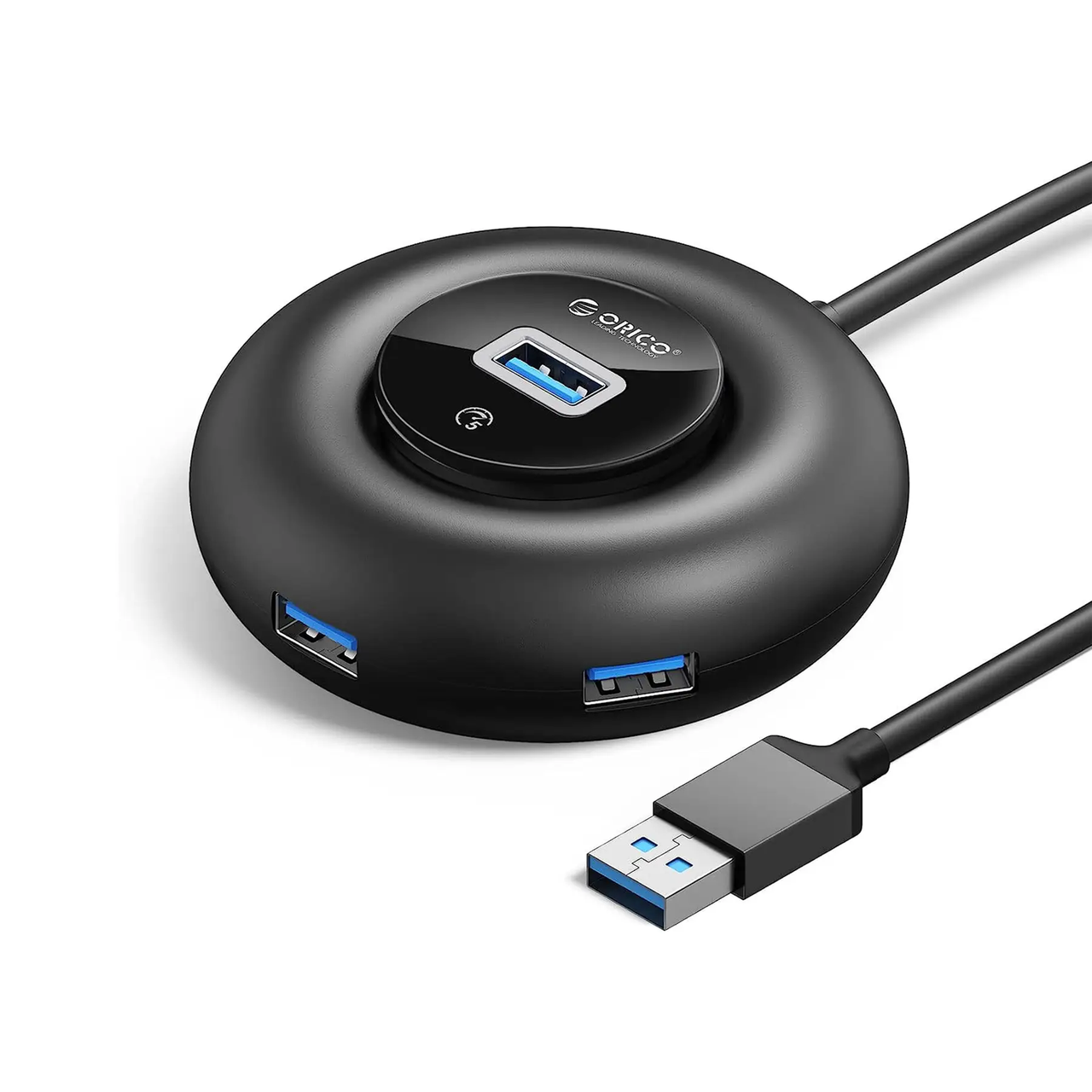 USB-концентратор Orico USB хаб USB 3.0 + 3x USB 2.0 + Type-C 5 в 1 5 Гбіт/с 1.8 м Black (ORICO-YX1-U2-18-BK-BP)