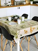 Натуральная Хлопковая+Льняная Скатерть Tablecloth Оливка110*150 см