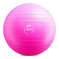 Новинка! Спортивный мяч для фитнеса (фитбол) WCG 75 Anti-Burst 300кг Розовый