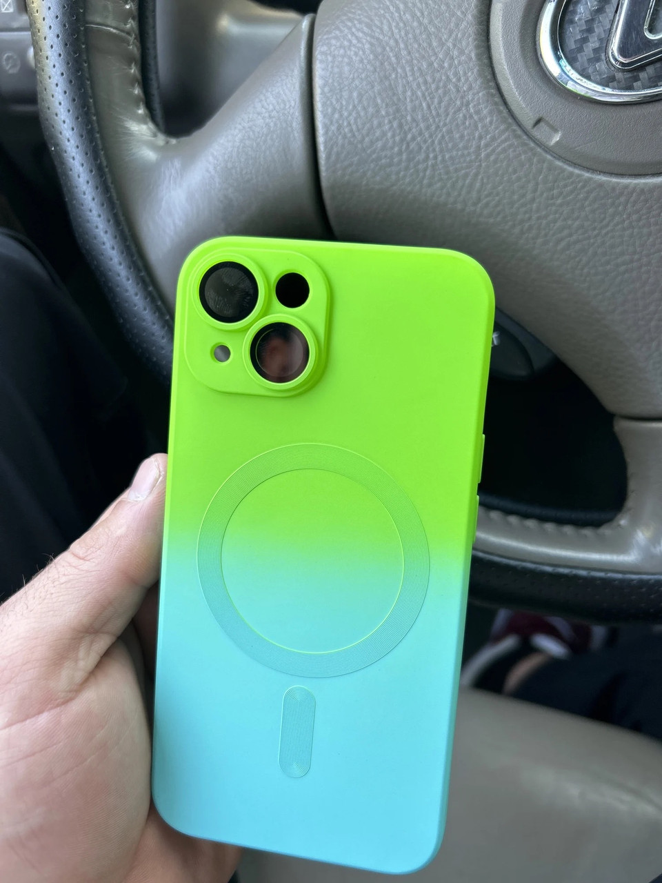 Чохол для IPhone 14 з підтримкою бездротового заряджання MagSafe, green, фото 1