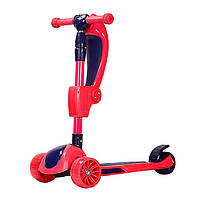 Toys Самокат детский 3-х колесный HS2012 (RL7T) с сидушкой, светящиеся колеса PU