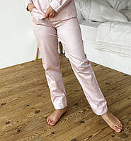 Новинка! Пижамные женские брюки COSY из сатина Pearl пильная пудра Оджеда для дома и сна