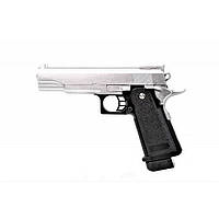 Toys Детский пистолет на пульках "Colt M1911" Galaxy G6S металл серебро