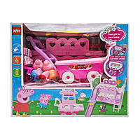 Toys Игровой набор "Свинка Пеппа с семьей" YM603A с тележкой