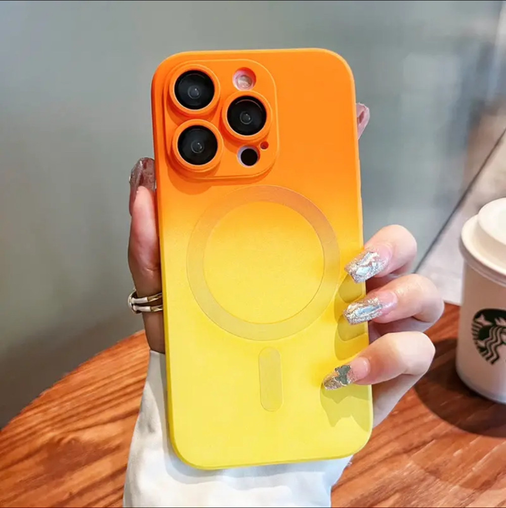 Чохол для IPhone 14 з MagSafe силіконовий, orange, фото 1