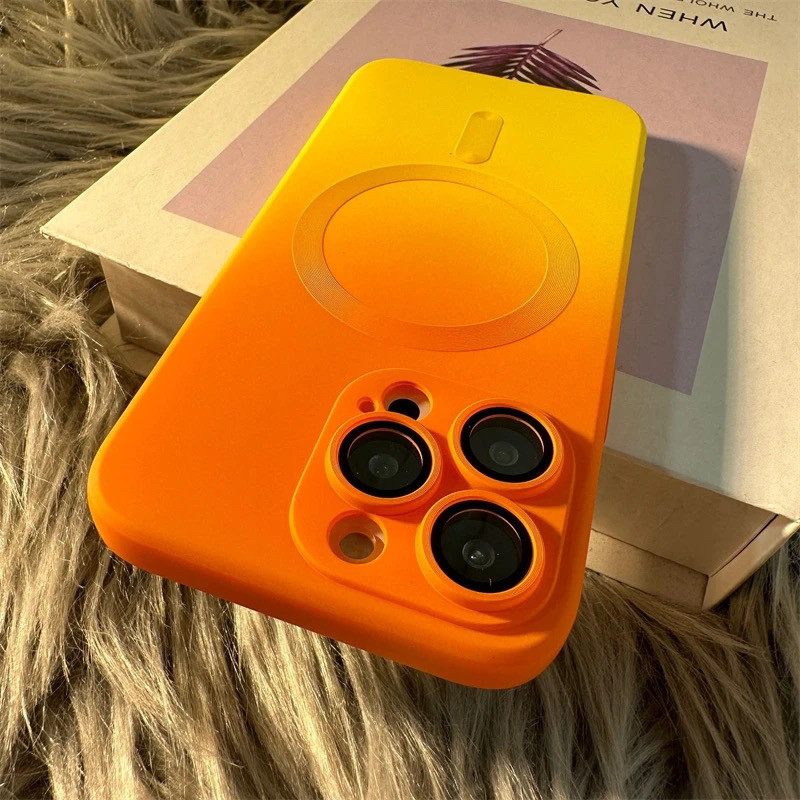 Чохол для IPhone 14 Pro з MagSafe силіконовий, orange, фото 1