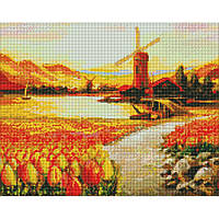Toys Алмазная мозаика "В долине тюльпанов" ©BOND Tetiana AMO7649 Идейка 40х50 см