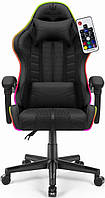 Новинка! Компьютерное кресло Hell's Chair HC-1004 Black LED (тканина)