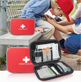 Дорожня сумка органайзер для зберігання ліків 21*13*5 см, портативна аптечка Червоний