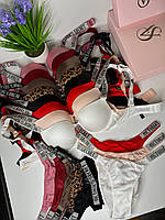 Комплект женского белья Victoria`s Secret Rhinestone Стразы, Женский подарочный набор Виктория Сикрет 75B