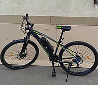 Электровелосипед Азимут Невада E-AZIMUT Nevada 29 колесо 17 рама, li-ion 36V/500W/13Ah Черно Зелёный