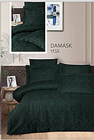 Постельное белье сатин жаккард First Choice Damask yesil евро размер