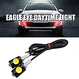 Білі  врізні світлодіоди (Орлине око 16мм), корпус чорний - LED DRL ДХО підсвічування салону, фото 3