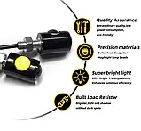 Жовтий врізний світлодіод (Орлине око 16мм), корпус чорний - LED DRL ДХО підсвічування салону, фото 5