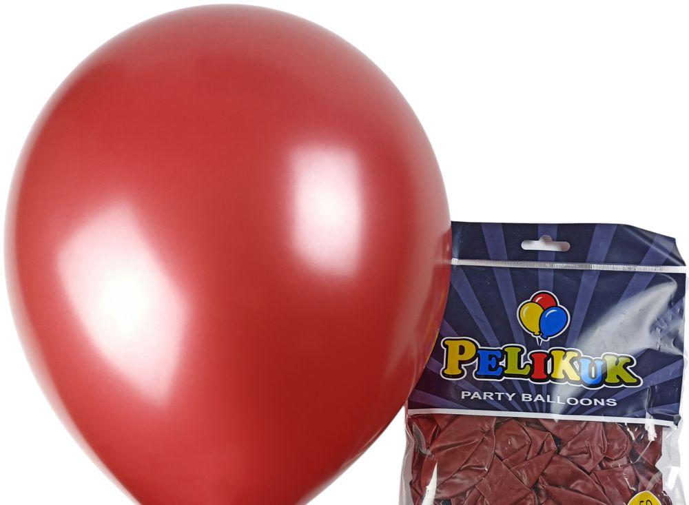 Кульки круглі Pelikuk 13' (33 см) перламутр бургунді 50шт/уп 1350C-204 KNZ