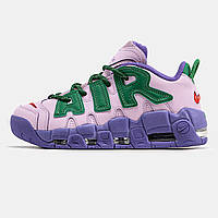 Кроссовки женские Nike Air More Uptempo x AMBUSH лиловые, кожаные прошиты. код MD-1373