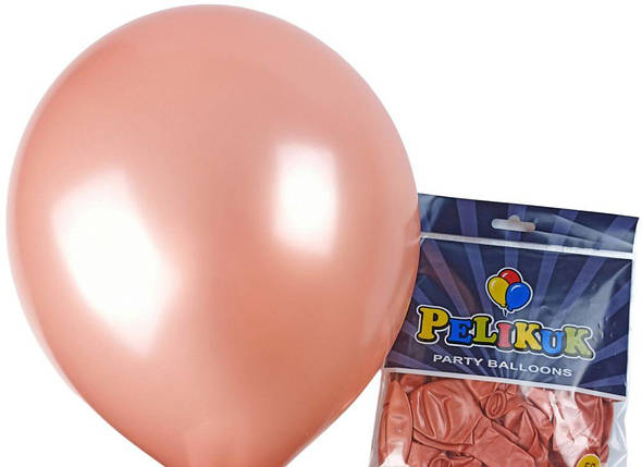 Кульки круглі Pelikuk 13' (33 см) перламутр оранжево-коричневий 50шт/уп 1350C-214 KNZ, фото 1