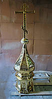 Купол для церкви с тиснением по нитрид титану под золото d/60cm