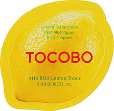 Тонер для об'єму Tocobo AHA BHA Lemon Toner, 2ml