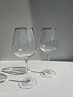 Набір келихів для червоного вина зі срібним кантом Monica, 570мл - 4 шт .