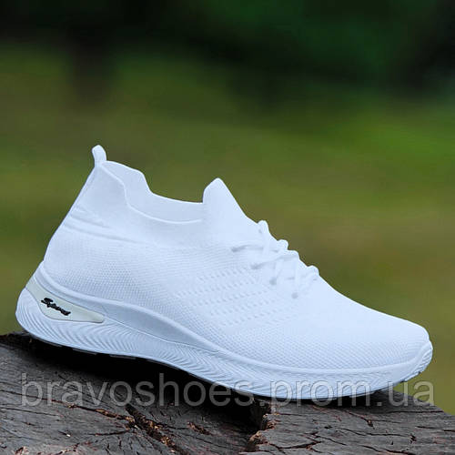 Кросівки мокасини жіночі білі літні трикотажні зручні Кроссовки ...