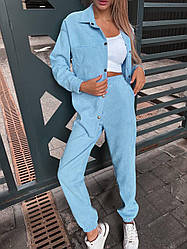 Жіночий вельветовий костюм сорочка + штани джогери 42,44,46
