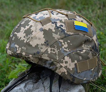 Кавер на загальновійскову каску з кордури піксель розмір L-XL